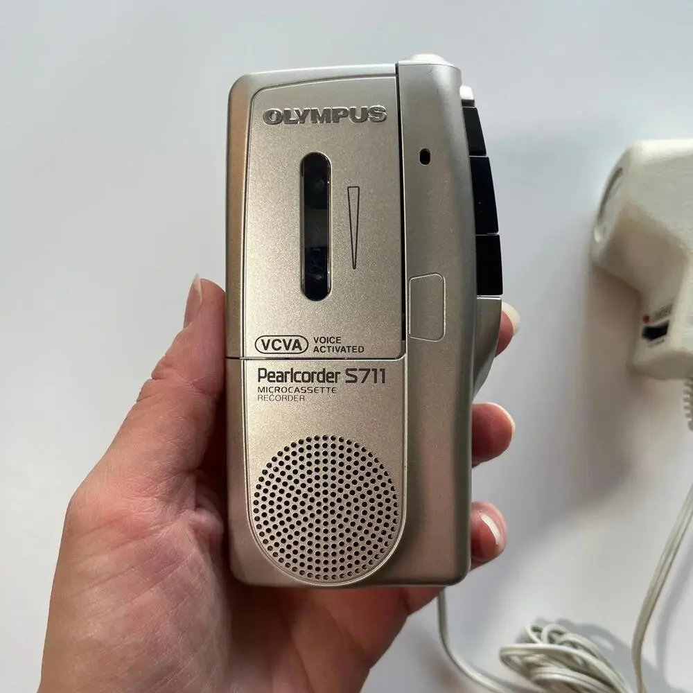 Olympus Pearlcorder S711 Microcassette Voice Recorder VCVa Tested Working - Picture 2 of 7